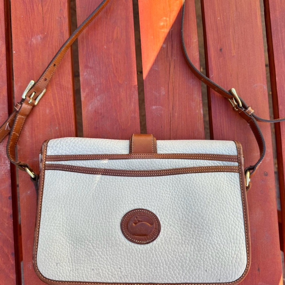 Dooney & Bourke White and Brown Crossbody Bag